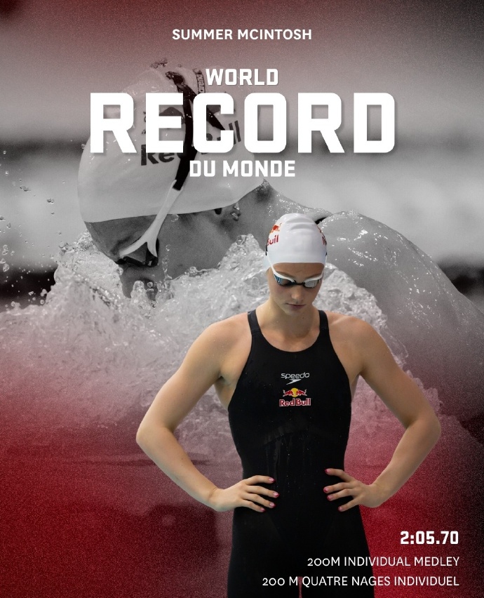 加拿大选手在游泳比赛中创造新纪录 加拿大选手在游泳比赛中创造新纪录